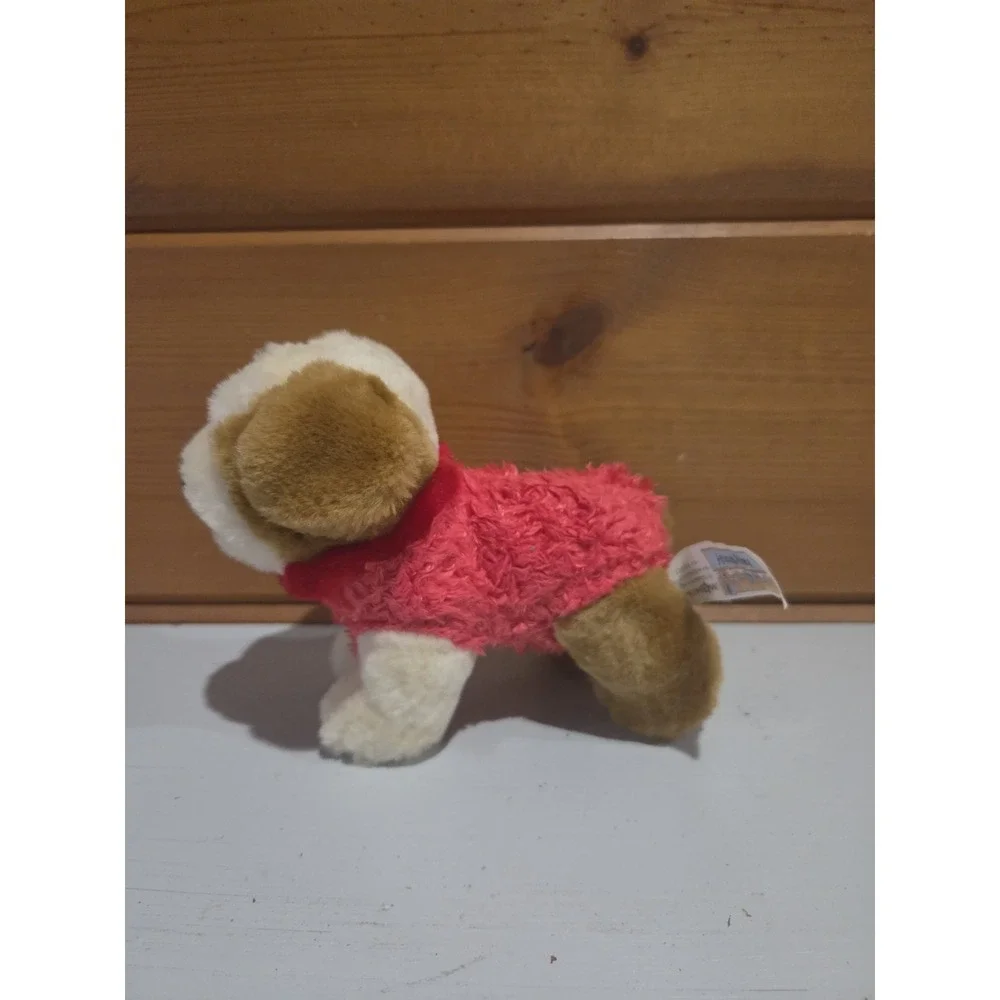 Vintage Animal Alley SOFT White and Tan PUPPY DOG Pink Coat 6